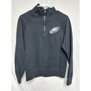 Philadelphia Eagles NFL  1/4 Zip Pullover by OTS, Black, Size Medium